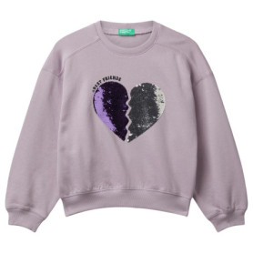 Sweat Aubergine Fille United Colors of Benetton avec Paillettes