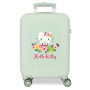 Valise rigide Hello Kitty Floral Bleu avec serrure et roulettes