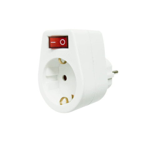 Adaptateur Schuko Garza avec Interrupteur et Protection Enfant - Blanc