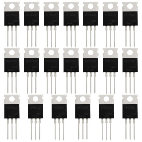 ECSiNG Lot de 20 Transistors TO220AB IRF9530N - 100V 12A pour Circuits Analogiques et Numériques