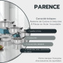 Batterie de Cuisine PARENCE 8 Pièces en Acier Inoxydable avec Couvercles en Verre