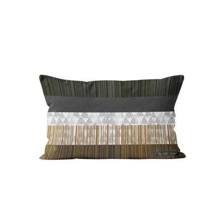 Housse de Coussin Graphique en Coton 32x50 cm - Soleil d'ocre