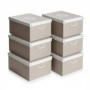 Lot de 6 Boîtes de Rangement Lavatelli avec Couvercle - Organisateurs en Carton Décoratif