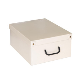Organiseur de Placard Lavatelli en Carton avec Couvercle - Rangement Élégant Beige 32x42x17,5 cm