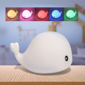 Veilleuse LED Baleine X4-LIFE - 7 Couleurs Tactiles pour Enfants