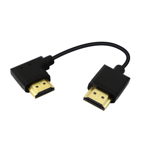 Câble HDMI Mâle vers Mâle 15 cm à Angle Droit - Haute Vitesse 4K