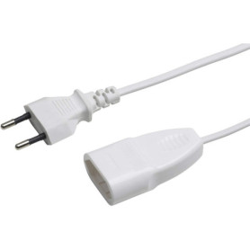Rallonge Européenne Meister 5 m - Câble Blanc IP20 pour Lampes et Guirlandes