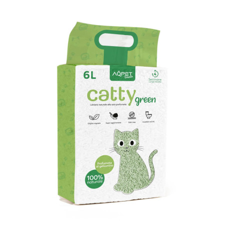 Litière Naturelle CattyGreen pour Chats - Sable au Soja Parfum Jasmin
