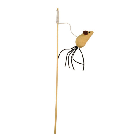 Canne à Pêche Souris Multicolore pour Chien - Kerbl 40 cm