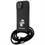 Coque Karl Lagerfeld Saffiano pour iPhone 15 - Noir Crossbody
