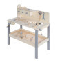 Établi en Bois pour Enfant avec Outils - Banc de Bricolage Naturel et Gris