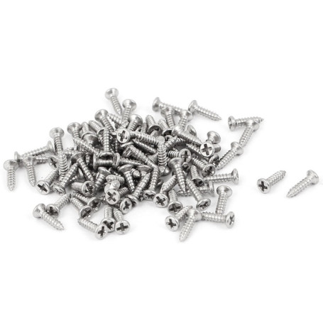 Lot de 100 Vis Auto-Taraudeuses à Tête Fraisée 1.4mm x 6mm - uxcell
