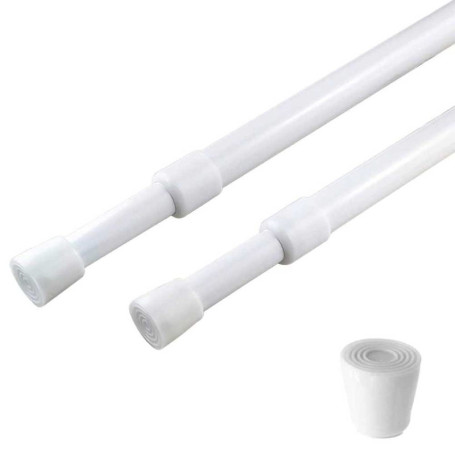 Lot de 2 tringles à rideaux réglables extensibles - Blanc