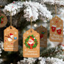 Lot de 50 Étiquettes de Noël en Papier Kraft avec Cordes de Chanvre