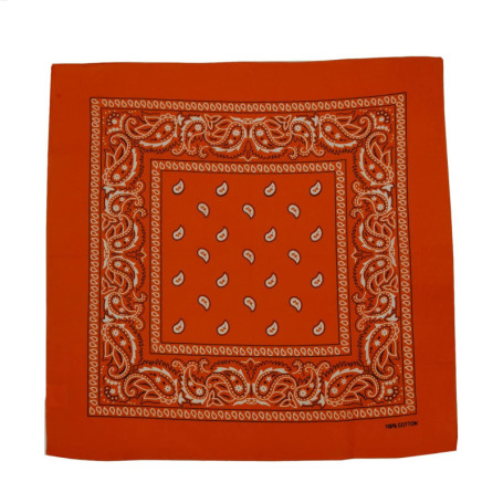 Bandana Coloré MST Orange Jaune en Coton avec Motif Fleur de Cajou