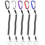 Lot de 5 porte-clés en spirale Jinlaili avec mousqueton - Corde anti-manquante multicolore