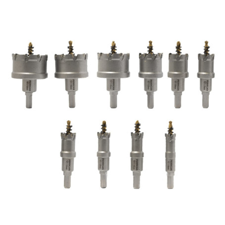 Kit de 10 Scies Cloches TCT Ferrcan pour Métal et Acier Inoxydable