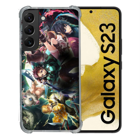 Coque Renforcée en Verre Trempé pour Samsung Galaxy S23 - Manga Demon Slayer
