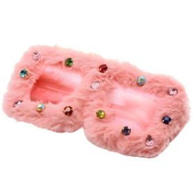 Lunettes de soleil en peluche rose pour femme - Style rétro et élégant