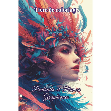 Livre de Coloriage Portraits & Plumes - 50 Dessins Élégants pour Adultes et Ados