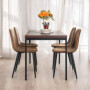 Table de Salle à Manger Élégante en Bois Brune pour 4 à 6 Personnes