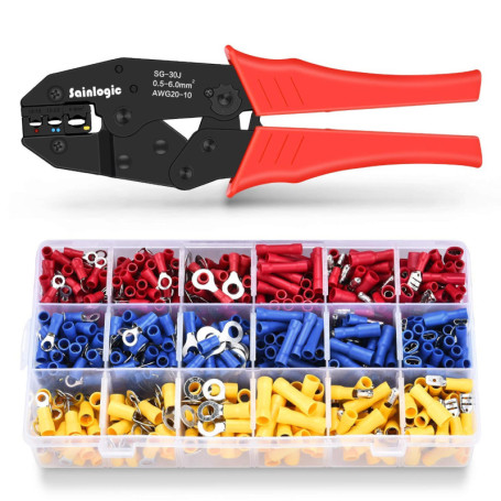 Pince à Sertir Sainlogic avec 700 Cosses Isolées pour Électricien
