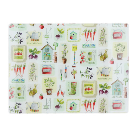 Planche à Découper en Verre Trempé Herb Garden - 40 x 30 cm