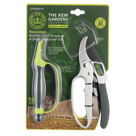 Sécateur à crémaillère et affûteur Spear & Jackson Kew Gardens