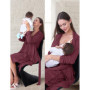 Ensemble de Nuit Maternité et Allaitement SUNNYBUY - Chemise et Peignoir Rouge