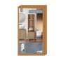 Colonne de Rangement Bali en Bois avec Porte en Rotin - HOME DECO FACTORY