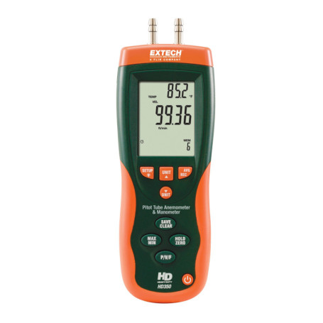 Anémomètre à Tube de Pitot Extech HD350 avec Manomètre Différentiel
