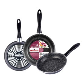 Magefesa K2 Gransasso - Ensemble de 3 poêles antiadhésives 18/20/24 cm