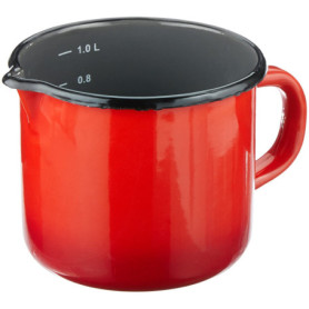 Krüger Pot à Lait Émaillé Rouge 12 cm - 1 Litre