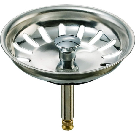 Bonde Universelle en Acier Inoxydable pour Évier de Cuisine avec Tige de Levage