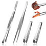 Pince de Cuisine Inox Professionnelle - Set de 4 Pièces pour Barbecue et Service