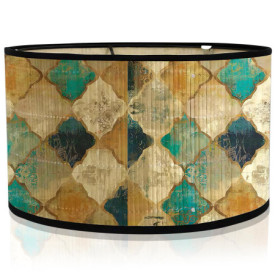 Abat-Jour Vintage Cylindrique Tissé en Vert Jauneâtre pour Salon et Chambre