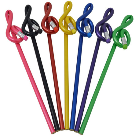 Lot de 7 Crayons Clef de Sol Multicolores - PUNK