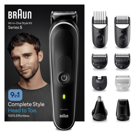 Braun Tondeuse Électrique 9-en-1 Série 5 pour Homme - Kit de Styling Complet