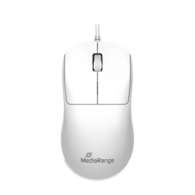 Souris Optique Filaire MediaRange 1000 DPI - Design Symétrique Blanc