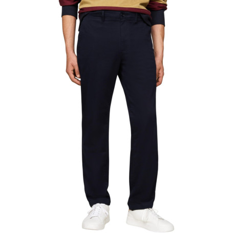Chino Satin Homme Tommy Hilfiger Denton - Bleu Desert Sky, Coupe Droite