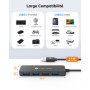 NOVOO Hub USB 3.0 4-en-1 Ultra Fin avec Câble 1.5m - Transfert Rapide 5Gbps