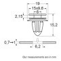 Agrafes de Fixation Carrosserie Restagraf pour Moulure de Hayon - Compatible Nissan Juke et Micra - Sachet de 6