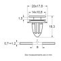 Fixations Agrafe de Moulure Restagraf pour IVECO DAILY VI - Sachet de 16