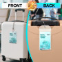 Lot de 4 Étiquettes de Bagage Imperméables pour Croisière - Taille XXL en PVC Transparent