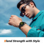 Bracelet en nylon extensible TiMOVO pour Garmin et Amazfit - Noir et Orange