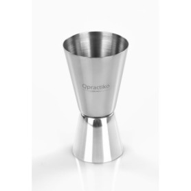 Verre Doseur Double en Acier Inoxydable Qpractiko - 30/60 ml pour Cocktails
