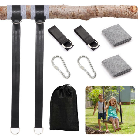 Sangles de Hamac Lyaor 150cm - Fixation Balançoire Lourde jusqu'à 800kg