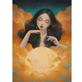 DCIDBEI Kit de Peinture Diamant 40x50CM - Femme et Lune, Art Abstrait