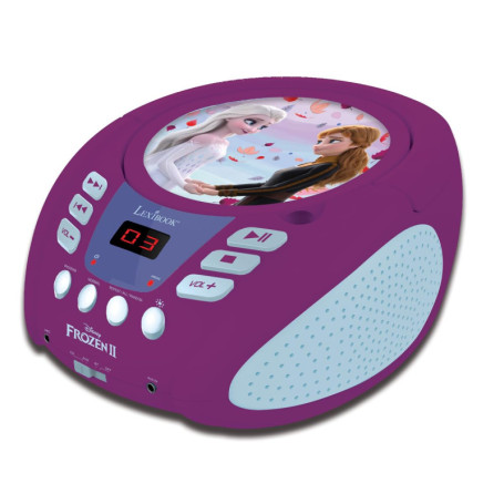 Lecteur CD Bluetooth La Reine des Neiges 2 - Lexibook, Portable avec Effets Lumineux