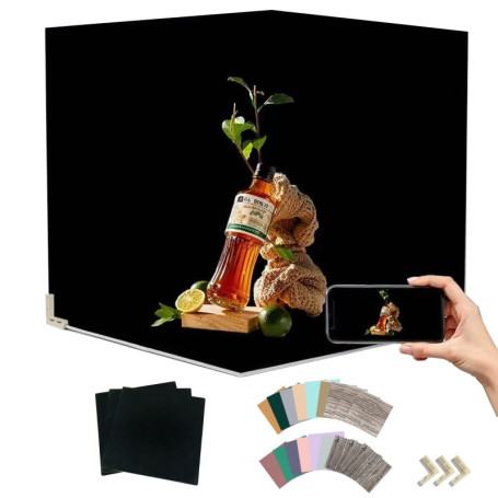 Lot de 12 Toiles de Fond en Velours Noir pour Photographie Professionnelle